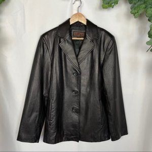 Siena black leather moto jacket size 10
